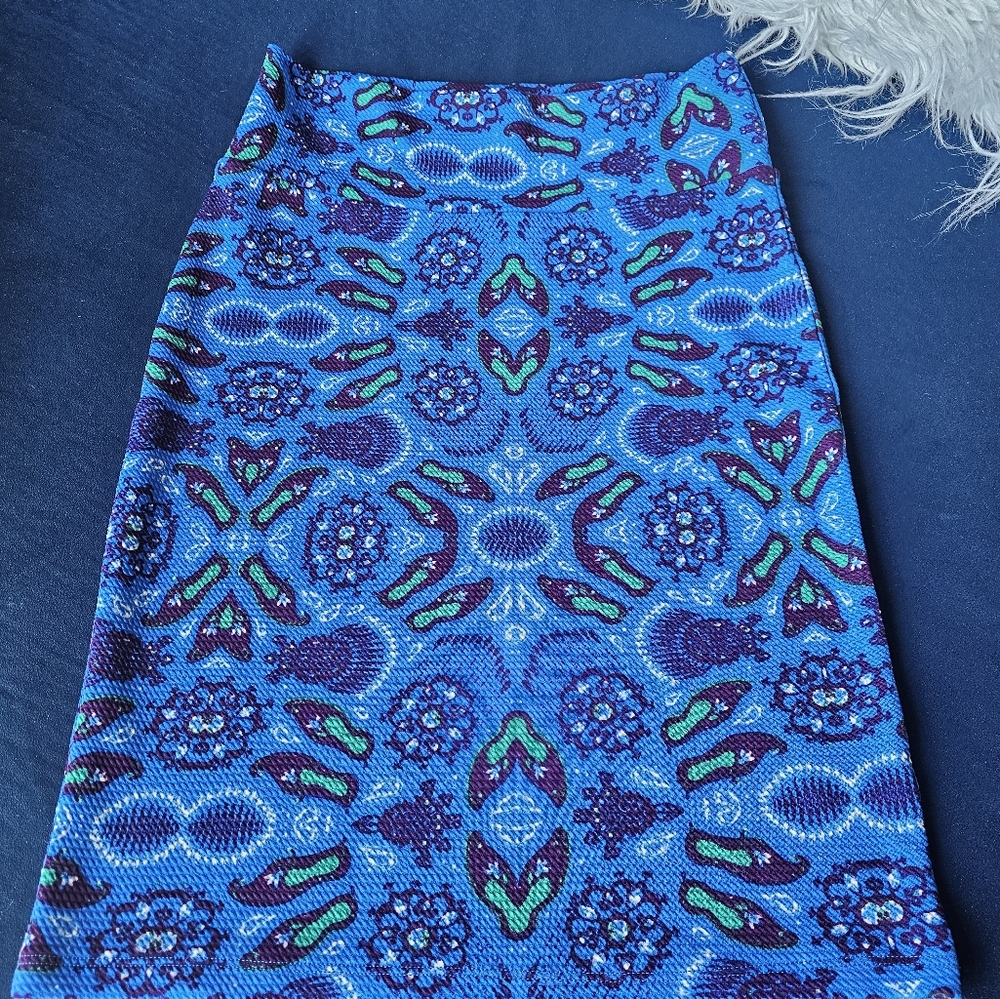 LuLaRoe Blue and Purple Cassie Skirt